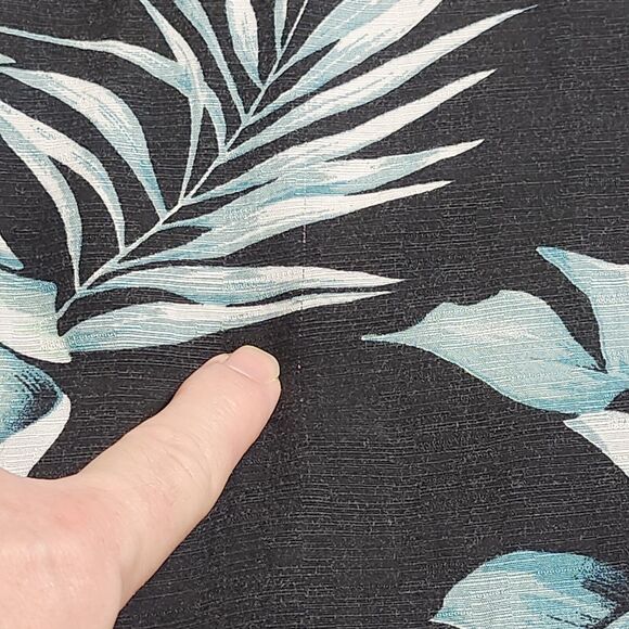 Cubavera‎ Hawaiian Shirt Mens Size XL XLarge Rayon Floral Black Blue Rayon Camp - Picture 3 of 12